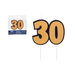 Świeczka urodzinowa ZŁOTA "30" RAVI